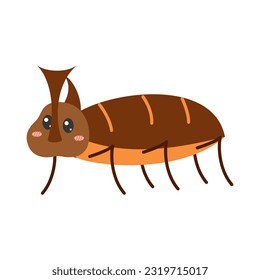 Cute cartoon insects with friendly faces illustration. Cute bugs and insects cartoon characters. Vector flying and crawling animals set