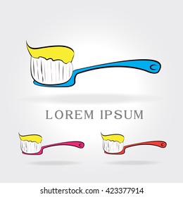 cute cartoon of isolated couple toothbrush ,on white background Vector illustration