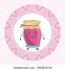 Cute cartoon jam. Vector illustration