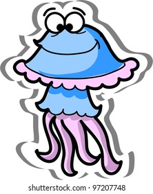 Cute cartoon jellyfish