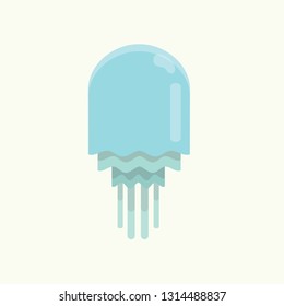 Cute cartoon jellyfish character.