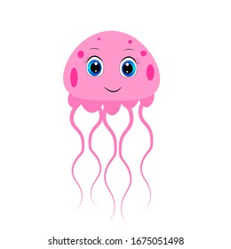 cute cartoon jellyfish illustration  for kids