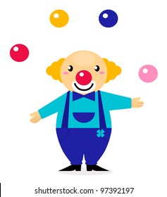 Cute cartoon jugglery Clown character