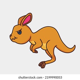 cute cartoon kangaroo jumping. isolated cartoon animal illustration vector