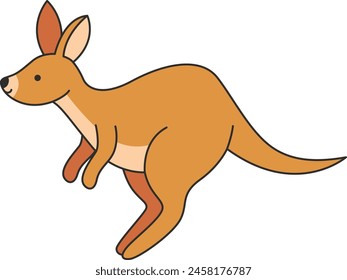 Cute cartoon kangaroo vector illustration