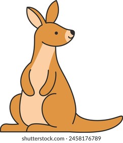 Cute cartoon kangaroo vector illustration