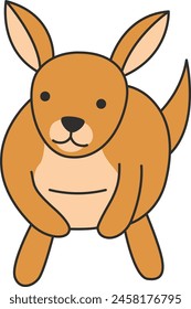 Cute cartoon kangaroo vector illustration