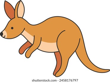 Cute cartoon kangaroo vector illustration