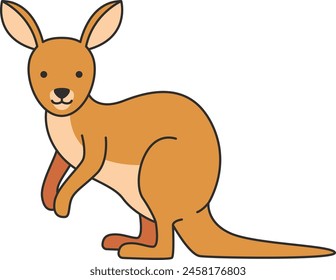 Cute cartoon kangaroo vector illustration