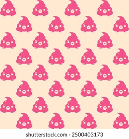 Lindo patrón kawaii de dibujos animados sobre fondo amarillo claro, crema. Diseño sin costuras para la tela, el Fondo de pantalla, y los productos de los niños.