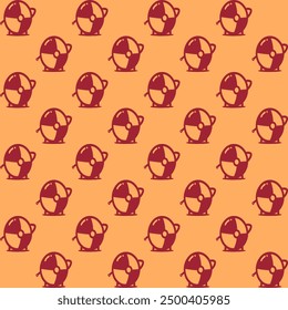 Cute cartoon kawaii pattern on brown background. Seamless design for fabric, wallpaper, and children's products.