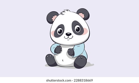 a cute cartoon for kid colorful panda