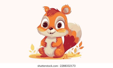 cute cartoon for kid colorful squirrel