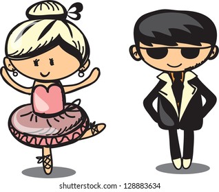 Cute cartoon kids