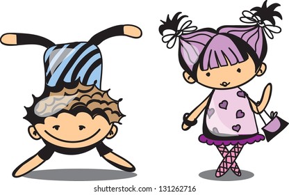 Cute cartoon kids