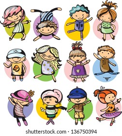 Cute cartoon kids