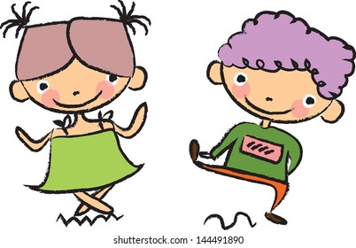 Cute cartoon kids