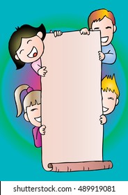 Cute cartoon kids frame