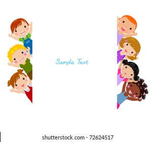 Cute cartoon kids frame