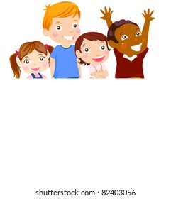 Cute cartoon kids frame