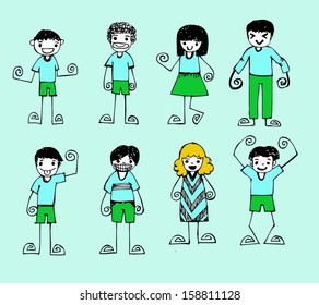cute cartoon kids in Jaidee Family Style 