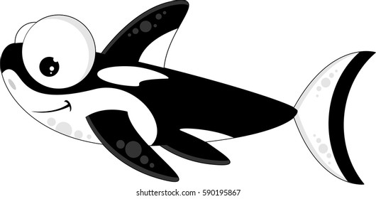 Cute Cartoon Killer Whale