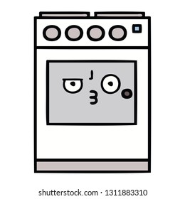 cute cartoon of a kitchen oven