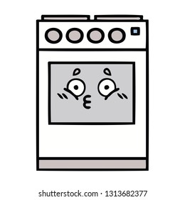 dibujos animados bonitos de un horno de cocina