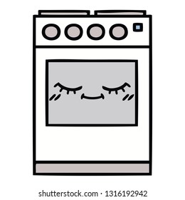 dibujos animados bonitos de un horno de cocina