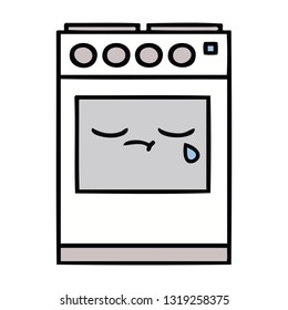 cute cartoon of a kitchen oven