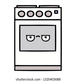 cute cartoon of a kitchen oven