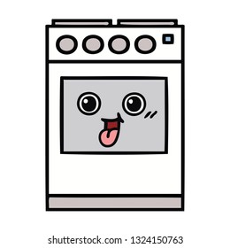dibujos animados bonitos de un horno de cocina