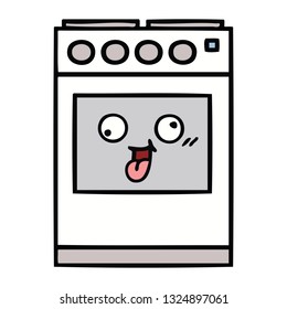 cute cartoon of a kitchen oven