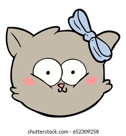 cute cartoon kitten face