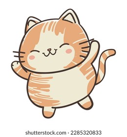 El gatito de dibujos animados lindo con icono aislado