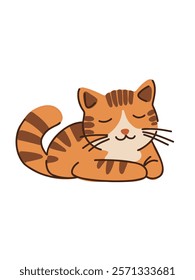 cute cartoon kitten, vector illustration