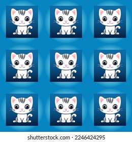 Cute cartoon kittens - seamless vector cats pattern, punchy colors that demand attraction