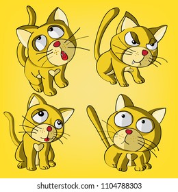 cute cartoon kitties or cats vector illustrations.