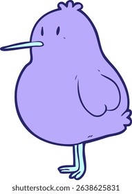 cute cartoon kiwi bird in bright neon colors