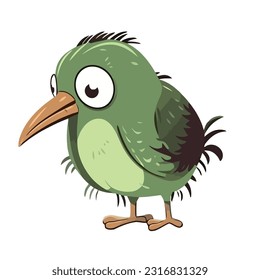Cute cartoon kiwi bird icon isolated