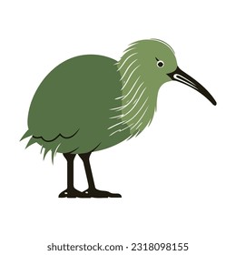 Cute cartoon kiwi bird icon isolated