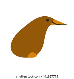Cute cartoon kiwi isolated on white background. Art vector illustration.
