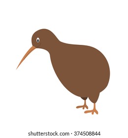 Cute cartoon kiwi vector illustration