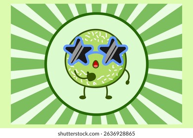 Cute cartoon klepon. Indonesia traditional dessert. Illustration vector design. EPS 10