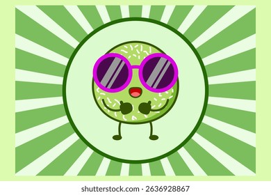 Cute cartoon klepon. Indonesia traditional dessert. Illustration vector design. EPS 10