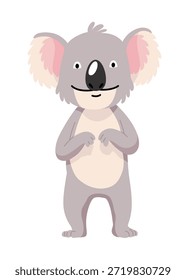Oso lindo del koala de la historieta aislado en el fondo blanco