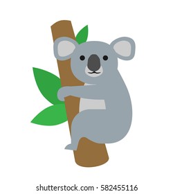 cute cartoon koala bear on the tree