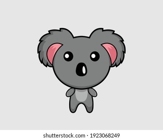 Cute cartoon koala bear vector illustration.