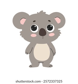 Cute cartoon koala. Children's Illustration. Vector illustration in a flat style.