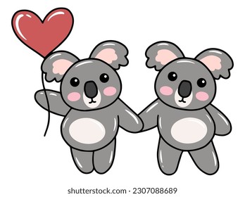 Cute cartoon Koala drawing illustration